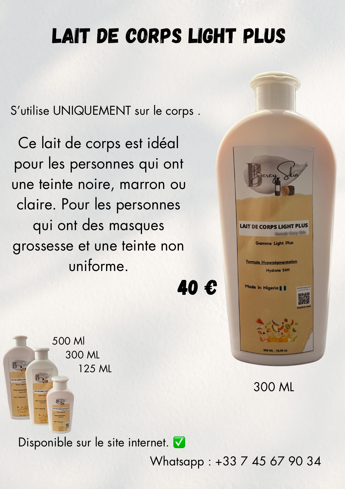Lait de corps Light Plus