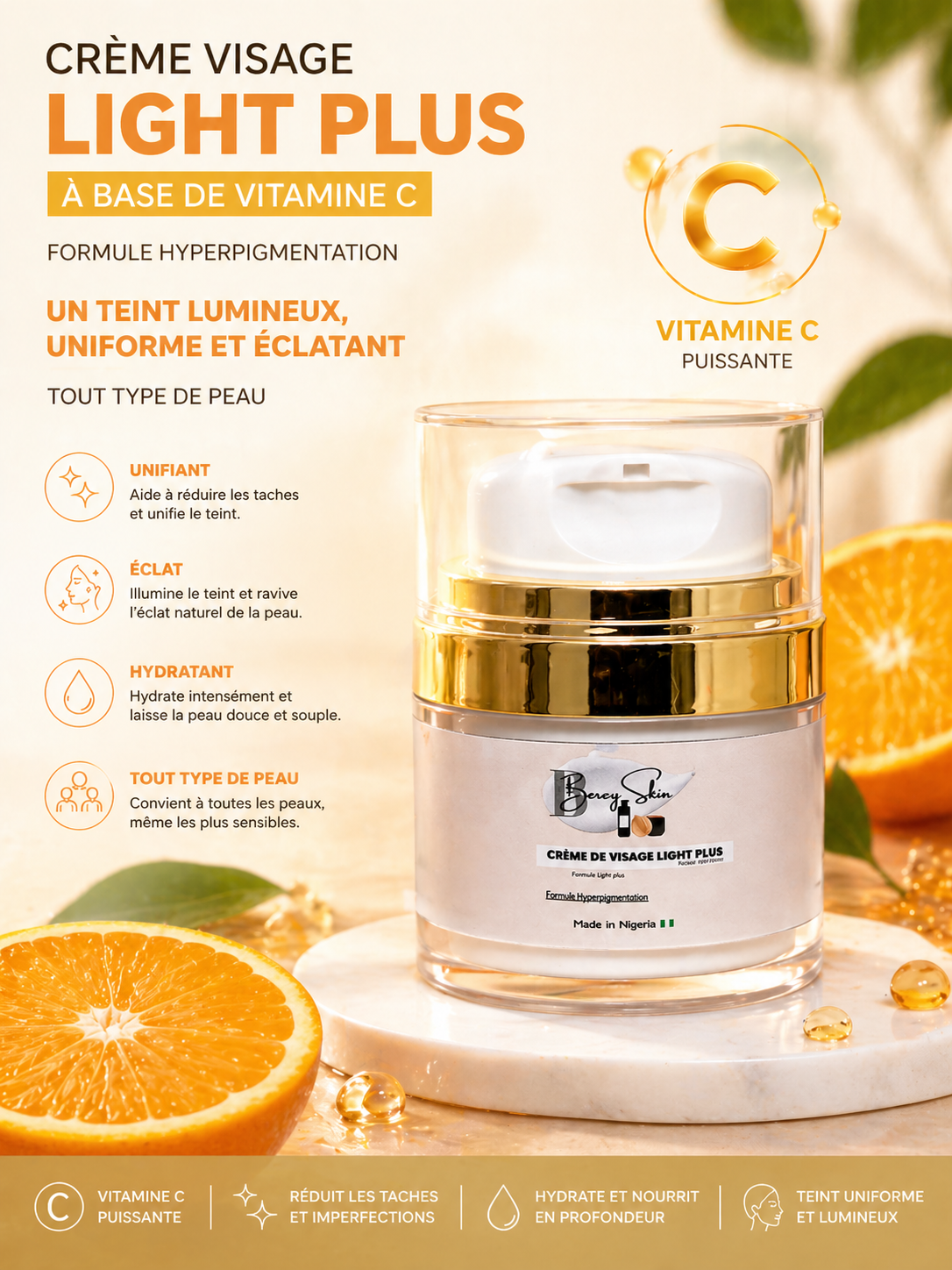 Crème de visage light plus