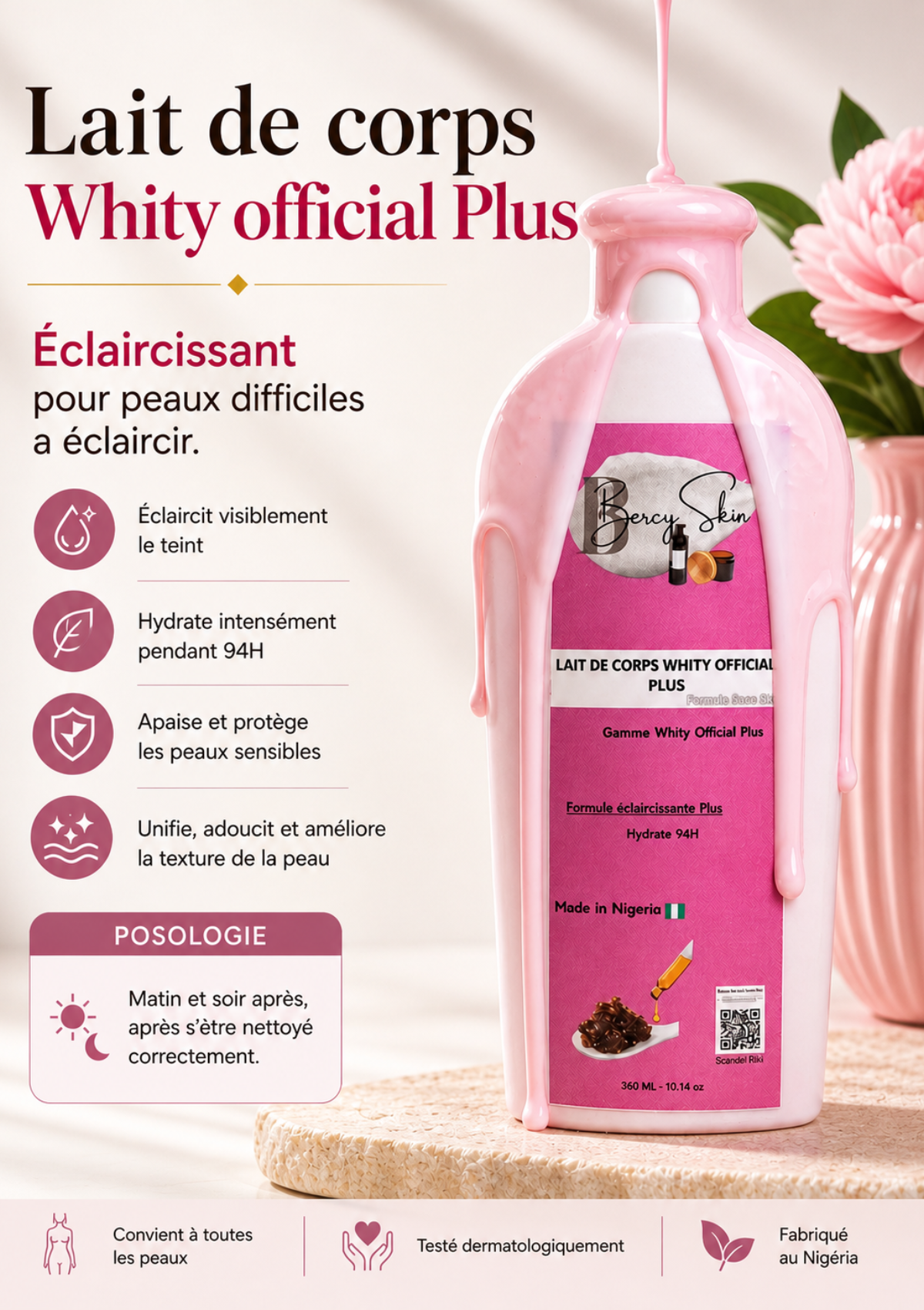 Lait de corps Whity Official Plus